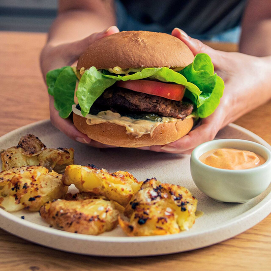 Veggie Burger Lettuce Tomato Onion Vegan Cheese Vegan Bun Side Spicy Potato Wedges